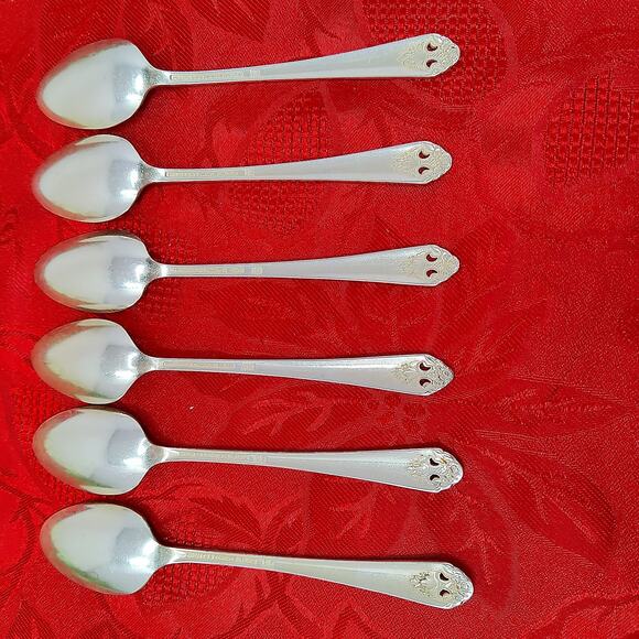 6 TeaSps Holmes & Edwards LOVELY LADY Teaspoons International Silver Plate 1937 - Picture 10 of 16